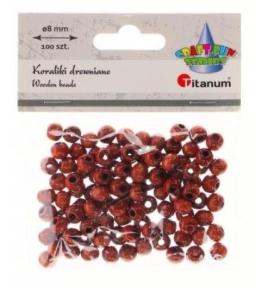 Koraliki drewniane lakierowane brązowe 100szt