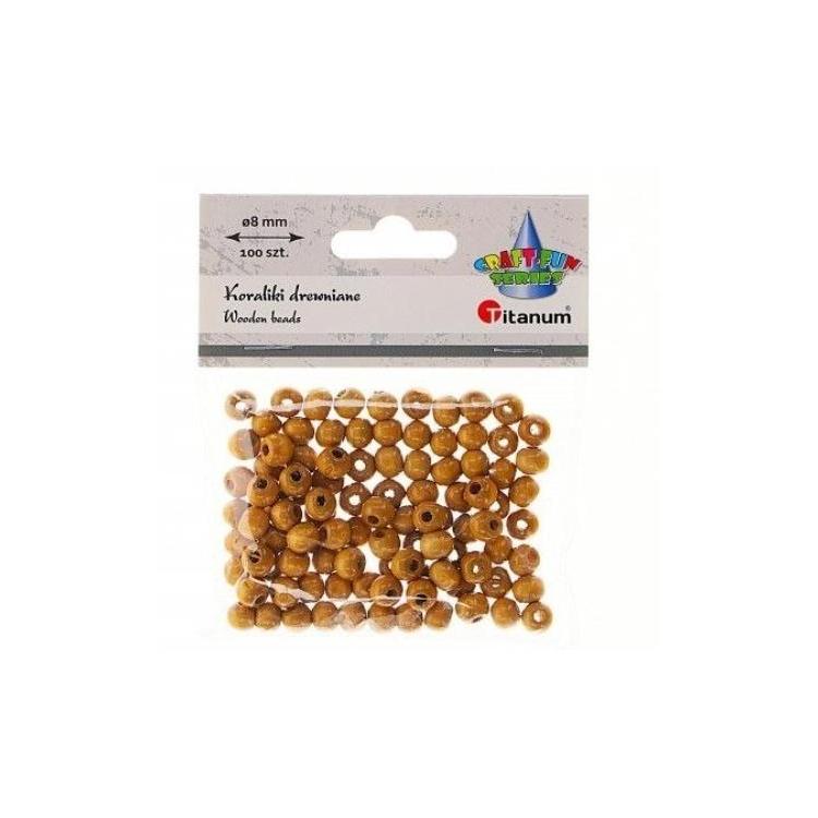 Koraliki drewniane lakierowane brązowe 1000szt