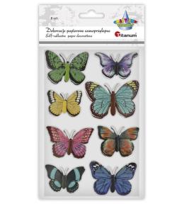 Dekoracje samoprzylepne papierowe 3D motyle 8szt