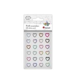 Perełki samoprzylepne Serca mix kolorów 24szt