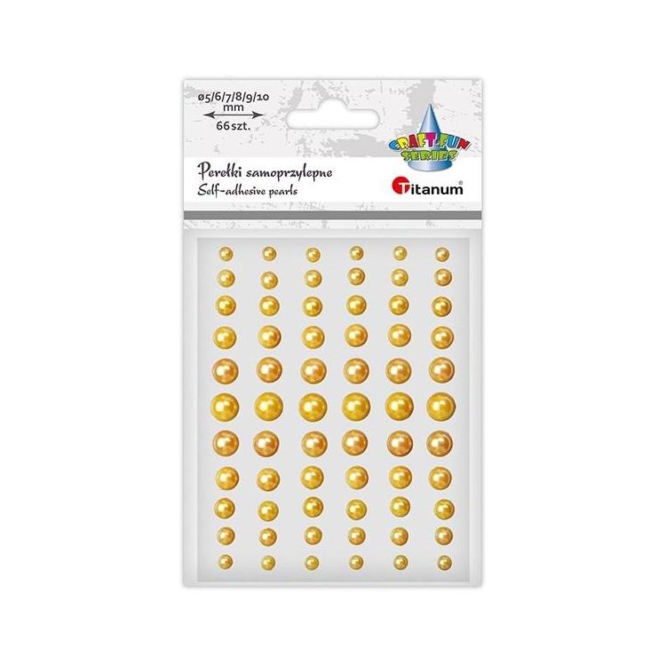 Perełki samoprzylepne 66szt ciemnozłote mix