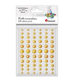 Perełki samoprzylepne 66szt ciemnozłote mix