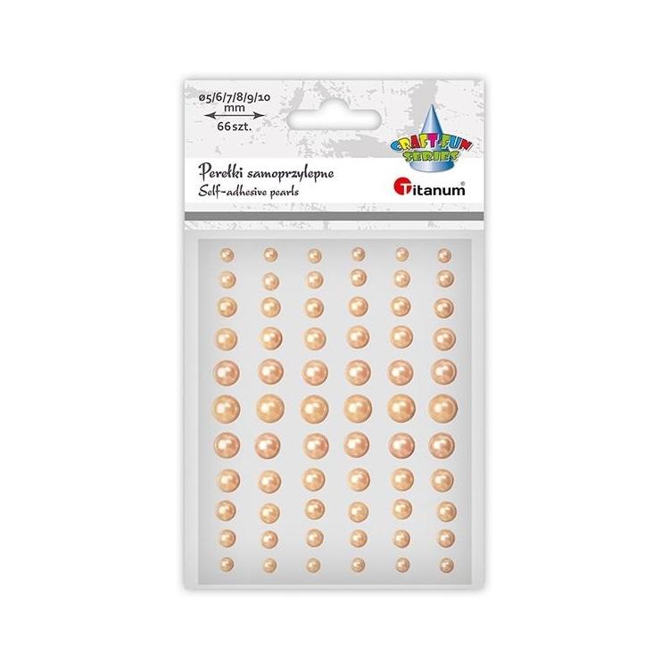 Perełki samoprzylepne 66szt jasnozłote mix
