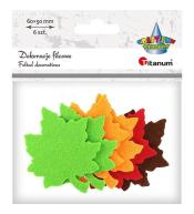 Filcowe liście klonu 50x60mm 6szt