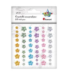 Kryształki samoprzylepne kwiaty 48szt