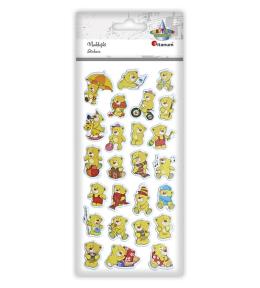 Naklejki wypukłe miękkie misie mix 25szt