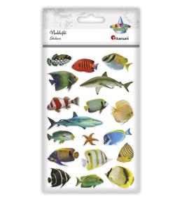 Naklejki wypukłe miękkie ryby mix 18szt