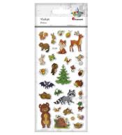Naklejki wypukłe miękkie zwierzęta leśne 30szt
