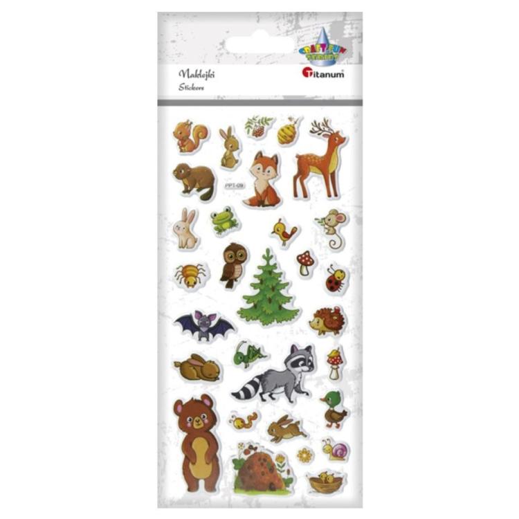 Naklejki wypukłe miękkie zwierzęta leśne 30szt