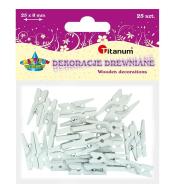 Klamerki drewniane białe 25szt