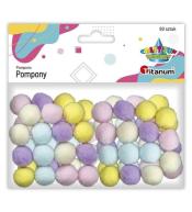 Pompony poliestrowe 16mm mix 60szt