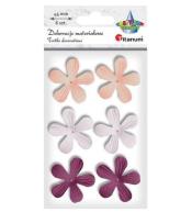 Kwiaty materiałowe pianka 3D 45mm mix 6szt