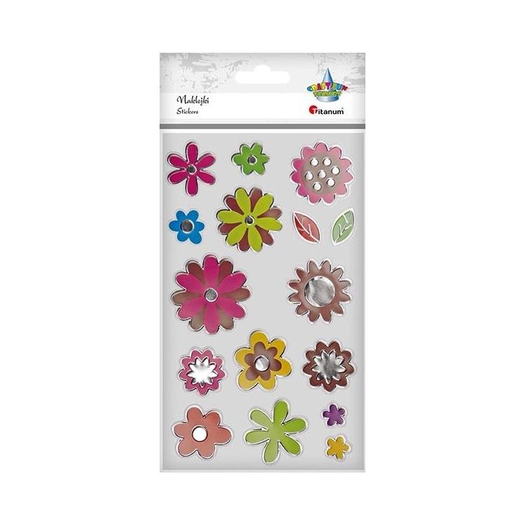 Naklejki foliowe kwiaty mix 16szt.