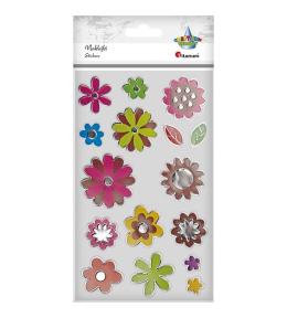 Naklejki foliowe kwiaty mix 16szt.