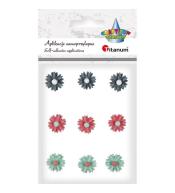 Kwiatki samoprzylepne z żywicy margerytki mix 9szt