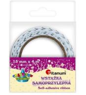 Wstążka samoprzylepna ecru w czarne groszki