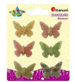 Naklejki foliowe 3D motyle 32x24mm mix 6szt