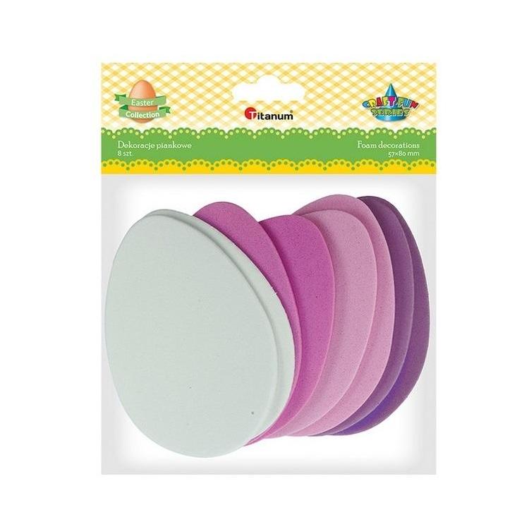 Piankowe Jaja 57x80 mm mix kolorów 8szt
