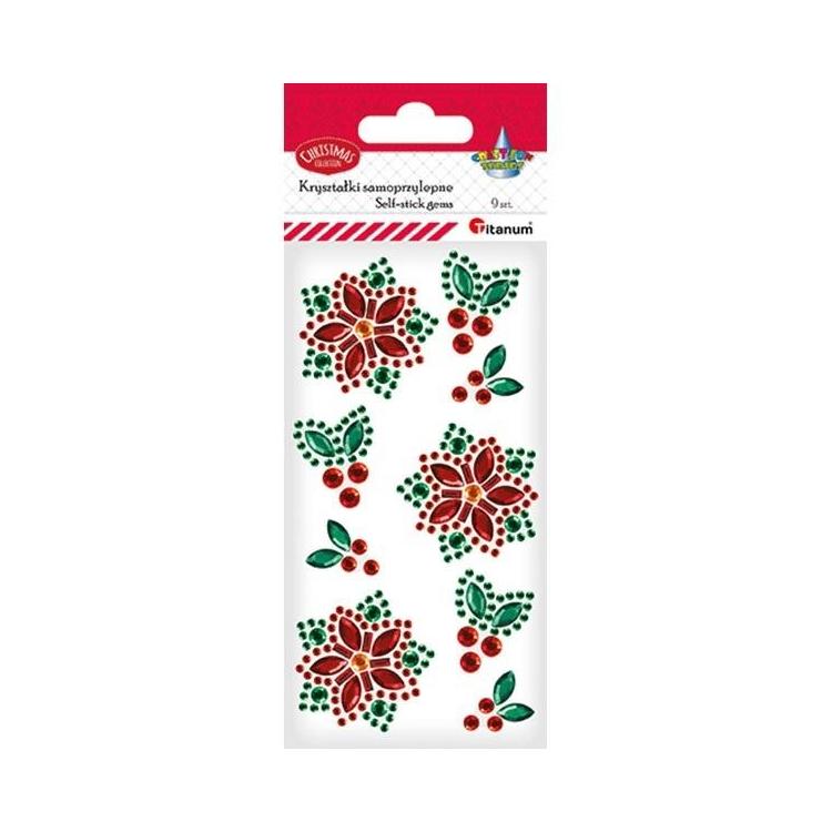Kryształki samoprzylepne poinsecje 35x35mm 9szt