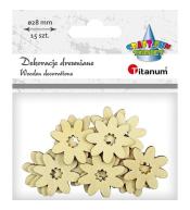 Drewniane kwiaty 28mm 15szt