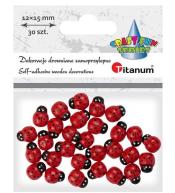 Drewniane biedronki samoprzylepne 3D 12x15mm 30szt