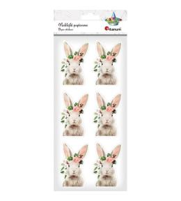 Naklejki papierowe zając 6szt.