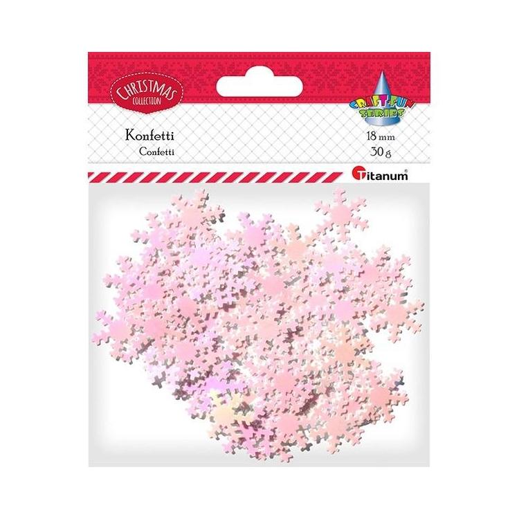 Konfetti Płatki śniegu bladoróżowe 30g