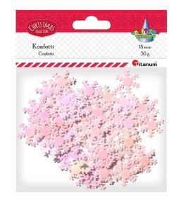 Konfetti Płatki śniegu bladoróżowe 30g