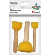 Pędzle gąbkowe płaskie mix 3szt.