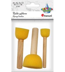 Pędzle gąbkowe płaskie mix 3szt.