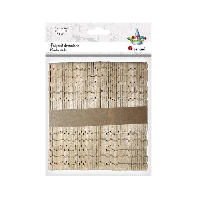 Drewniane patyczki karbowane 10x114mm 50szt