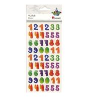 Naklejki wypukłe cyfry ombre mix kolorów 54szt
