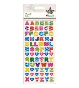Naklejki wypukłe alfabet 72szt