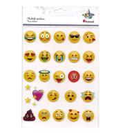 Naklejki 3D papierowe na piance emotki 28mm 28szt