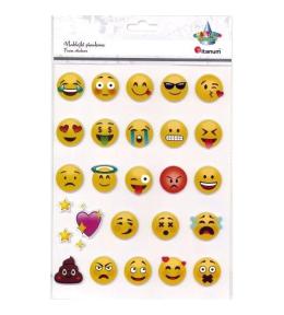 Naklejki 3D papierowe na piance emotki 28mm 28szt