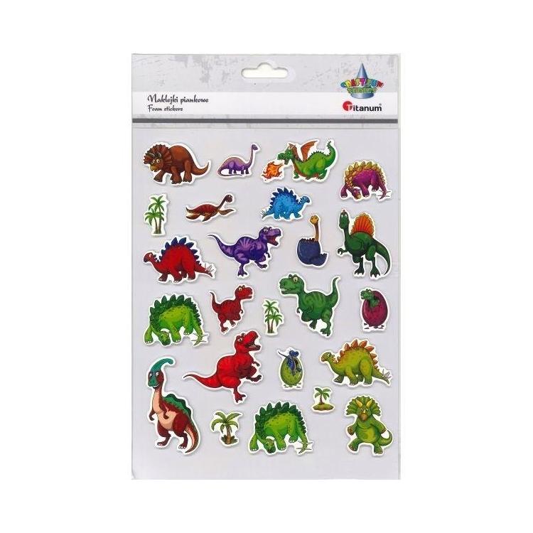 Naklejki 3D papierowe na piance dinozaury 24szt