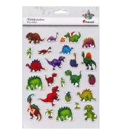 Naklejki 3D papierowe na piance dinozaury 24szt