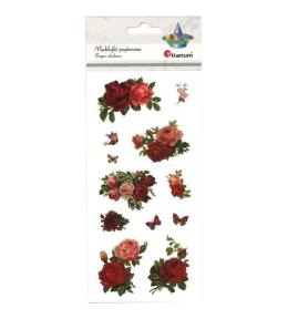 Naklejki papierowe róże 12szt