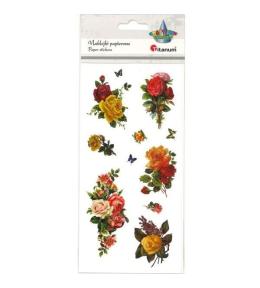 Naklejki papierowe róże 11szt