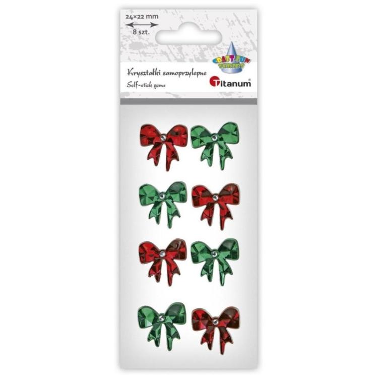 Kryształki samoprzylepne Kokardki 8szt