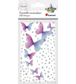 Kryształki samoprzylepne Motyle i dżety 117szt