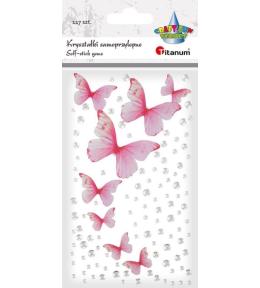 Kryształki samoprzylepne Motyle i perełki 117szt