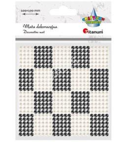 Mata dekoracyjna 10x10cm perełki, kryształki