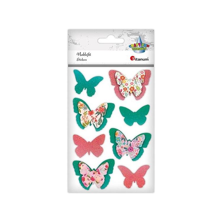 Naklejki papierowe 3D motyle 8szt