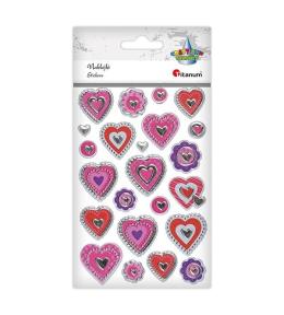 Naklejki foliowe serca mix 23szt