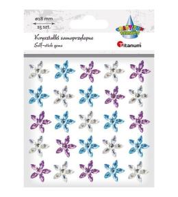 Kryształki samoprzylepne kwiaty 18mm mix 25szt