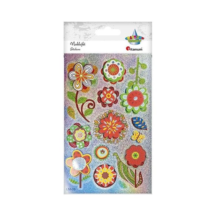 Naklejki foliowo-papierowe 3D kwiaty 14szt.