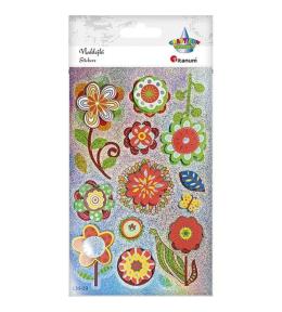 Naklejki foliowo-papierowe 3D kwiaty 14szt.