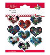 Naklejki 3D serca z zimowymi widoczkami 9szt