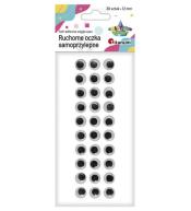 Oczy samoprzylepne bez rzęs 12mm okrągłe 30szt